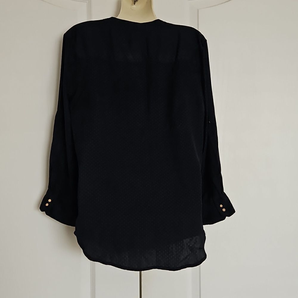 Zara Women's Casual Button-Down Shirt Long Sleeves Shirt Navy Blue Small - Picture 4 of 16